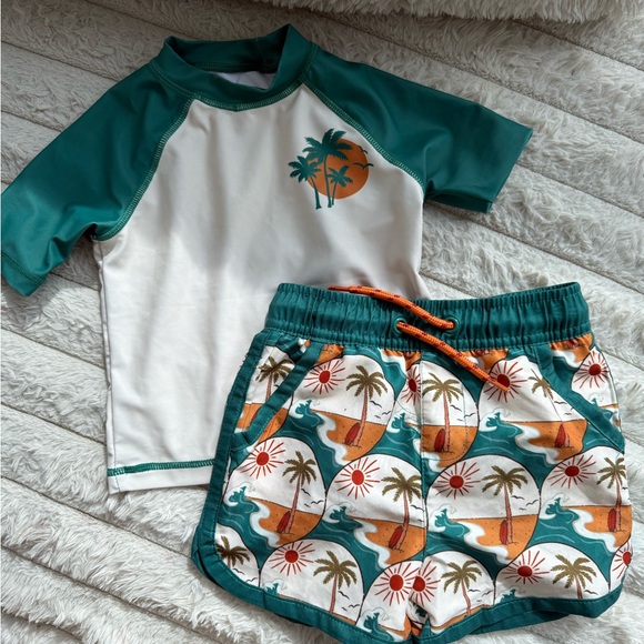 C&C California Green and White Kids Rashguard Set - Picture 3 of 6